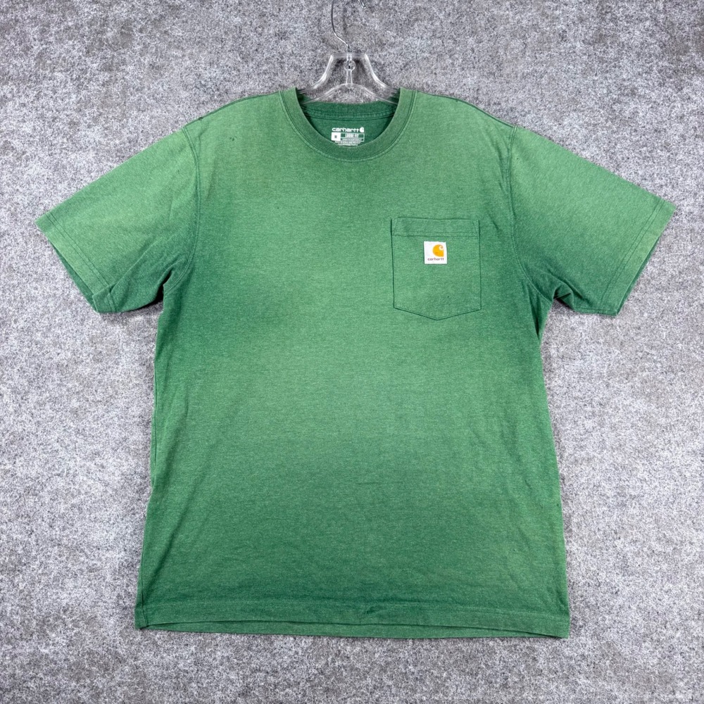 Carhartt Mens Medium Short Sleeve Loose Fit Pocket T-Shirt Green Stained